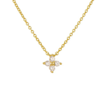 Fiore – Delicate Necklace with Small Flowers in Gold or Silver Stainless Steel with Zircon
