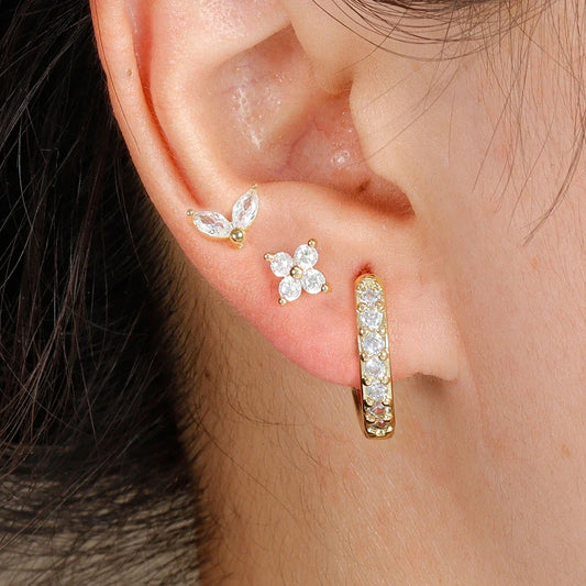 Divine Trio – Stainless Steel Earring Set with Zirconia