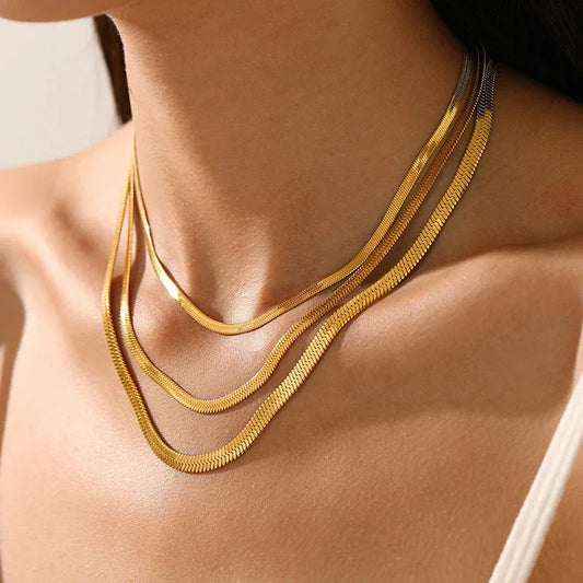 Snake – Classic Necklace in Gold or Silver Stainless Steel