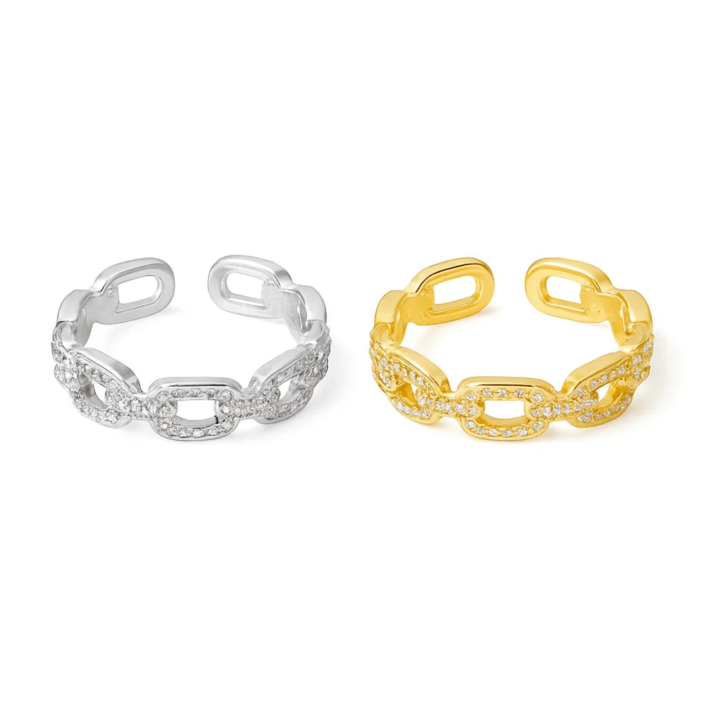 Élise – Twist Ring with Zirconia in Stainless Steel
