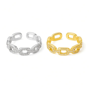 Élise – Twist Ring with Zirconia in Stainless Steel